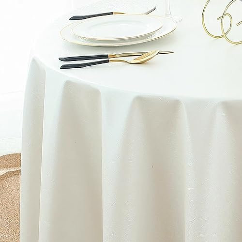 XQSSB Tisch Decke aus Premium Rechteckige Verschleißfest und Langlebig Tischabdeckung Gartentischdecke für Gastronomie Feste Party Hochzeiten B Weiß 160cm Runder Durchmesser
