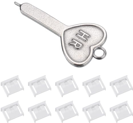 sourcing map 10pcs Port Blocker Locking USB Port/Dust PC Blocker with Coded Key,White