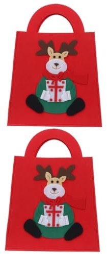Mobestech 2 Stück Filzstoffbeutel Weihnachts-geschenkbeutel Mit Kordelzug Festliche Aufbewahrungstasche Für Süßigkeiten Snacks Kekse