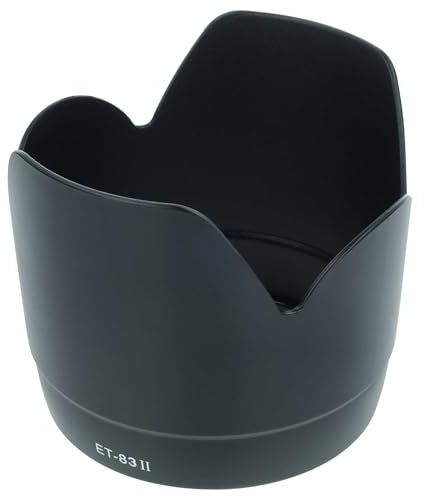 vhbw Paraluce sostituisce Canon ET-83 II per 77 mm obiettivo nero, plastica, tulipano, 11,1 cm