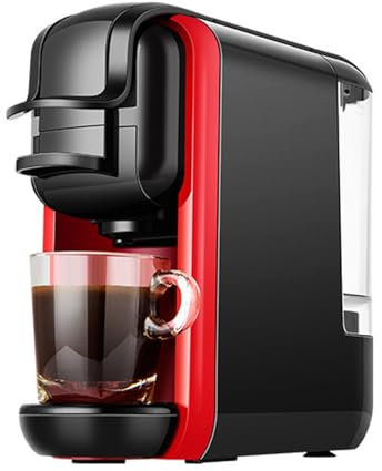 LoKori Capsule Coffee Machine, 5-in-1 Espresso Machine for Kcup*/Nes*/DG*/Espresso Powder,19Bar Espresso Maker,1450W Fast Heat Coffee Machine