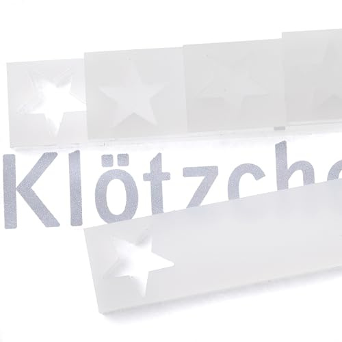 Acrylklötzchen satiniert Stern Tanne Herz Hase 22x8x160 mm 5 Stück Holzklötzchen zum Basteln (Stern)