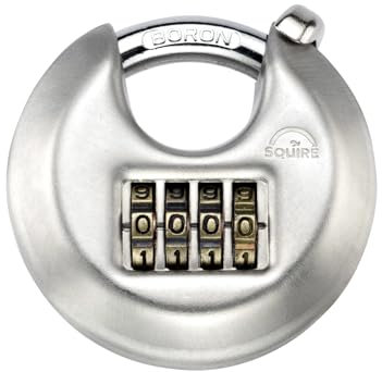 Squire DCL1COMBI 70MM DISC Style Combination Padlock, Silver