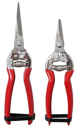 Forbici da fiorista, cesoie per potatura bonsai, lama seghettata in acciaio inox, per disporre fiori, piante e raccogliere erbe, verdure, frutta, confezione da 2