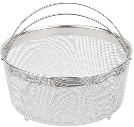 Coladores de alimentos, colador de acero inoxidable | Cestas de vapor de acero inoxidable,Cesta de vapor para verduras con mango y pie de base, cesta de drenaje de cocina para sartén e