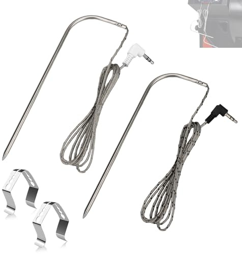Replacement Meat Probes for Traeger Wood Pellet Grill, Compatible with Pit Boss Series Pellet Grill and Smoker, 3.5 mm Plug High-Temperature BBQ Waterproof Digital Thermostat Probe, 2 Pack
