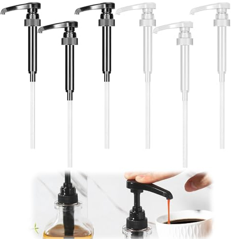 JAONLD 6 Pezzi Dispenser a Pompa Adatto per Bottiglie da 500 ml/1000 ml Viene Fornito con 6 Tubi Lunghi,Dosatore Sapone per Sciroppo Dispenser di Sciroppo per Drink Succhi