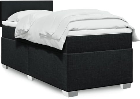 qohoio Boxspringbett mit Matratze Schwarz 80x200 cm Betten Bett Mit Matratze Bett Boxspringbett Schlafzimmer MöBel Stoff - 3288010
