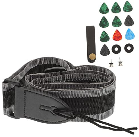 BESTonZON 1satz Gitarrengurt Set Mit Ergonomischer Gitarrengurt Verstellbar Und Hautfreundlich Plektren Ledergriff -sicherungen Gurtknöpfen Gitarre Und Akustikgitarre