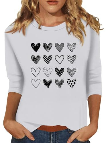 SCBFDI Damen Tshirt 3/4 Arm Grün Business Outfit Oberteil Gold Kostüm 92 Faschingskostüme Gruppe Hippie Bluse Elegant Festliche Oberteile Weiß XL