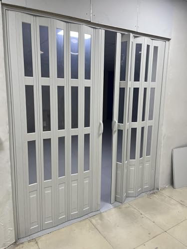 SAFWELAU Closet Sliding Door Internal Doors Bedroom Sliding Double Doors with Hardware Kit, PVC Clear Barn Door Interior for Hallway Pantry Doorway(WxH 65x80in(163.5x203cm))