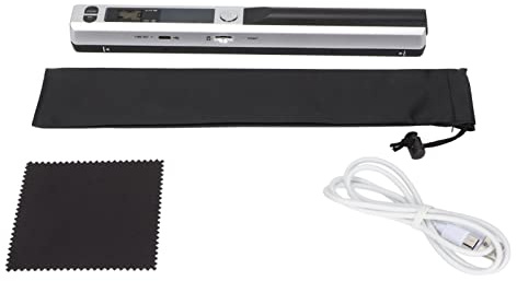 Tragbarer Handscanner, 900 DPI, Klare Bilder für Dokumente, Fotos, Speicherkartenspeicher, Ideal für Reisen und Scannen Unterwegs (Silber Schwarz)