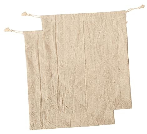 PRETYZOOM 2pcs Drawstring Bread Bags Reusable Linen Storage Bags for Baking Food for Kitchen Pantry