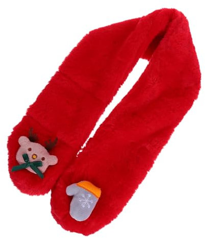PACKOVE 1stück Cartoon Weihnachts-kinderschal Warmes Plüsch Cross Halstuch Für Jungen Und Mädchen Für Winter Und Festliche Anlässe Kuscheliger Halswärmer