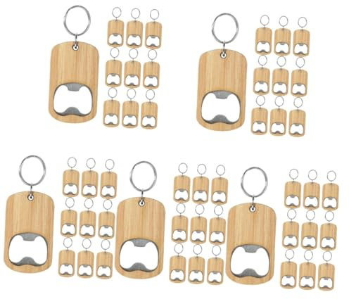 Operitacx Abrebotellas De Madera Llaveros Abrebotellas Portátil Y Diy Para Cocina Bar Y Camping 10 Piezas X 5