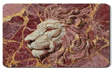 Lion Head Dish Drying Mats For Kitchen Counter, Elegant Marble Design Absorbent Rubber Dish Drainer Mat, Vintage Drying Pad For Kitchen Coffee Bar Protector 12x20 Inch