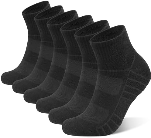 coskefy 6 Paar Socken Herren Damen Quarter Sportsocken Short Crew Socks Laufsocken Viertel Sneaker Socken 35-38 39-42 43-46