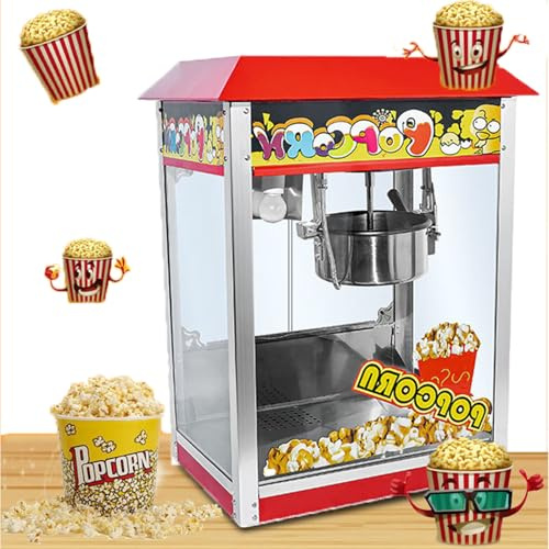 Commercial Popcorn Machine, 1400W Countertop Popcorn Maker, 10 Oz Kettle, Vintage Movie Theater Style with 3 Switch Control