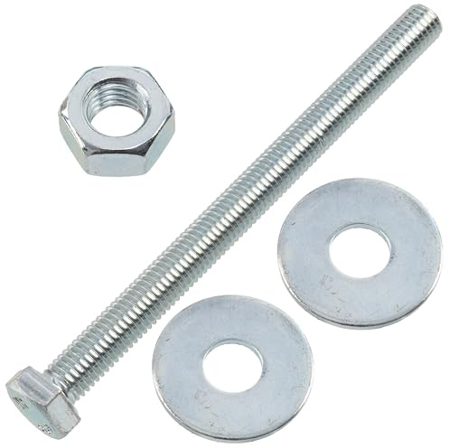 AERZETIX - Kit de 5 pernos M12x150mm con cabeza hexagonal + 10 arandelas anchas M12x36mm + 5 tuercas hexagonales M12 para bricolaje y fijación ligera | en acero