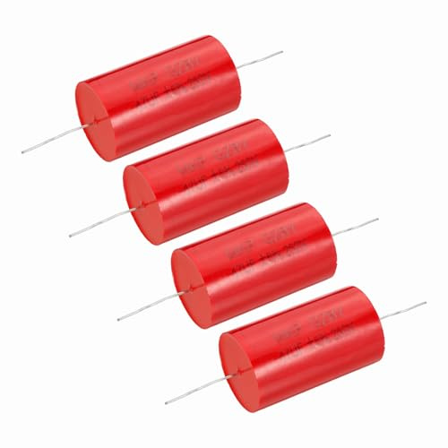 sourcing map 4 condensadores divisores de frecuencia de 47 uf, 250 V, altavoz de audio axial rojo, condensador de película MKP