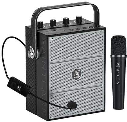 S97 60W Powerful Wireless Voice Amplifier with Dual Microphones | Bluetooth Speaker Mic, Portable PA System & Karaoke Machine for Teachers, Sound Effects, Guitar Input, High Bass