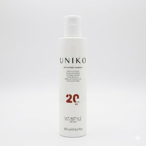 Vitastyle Milano Uniko - Attivatore del Colore in Crema Professionale, Ossigeno per Tinta e Decolorazione, Formula Trattante e Condizionante 250ml - 20vol (6%)