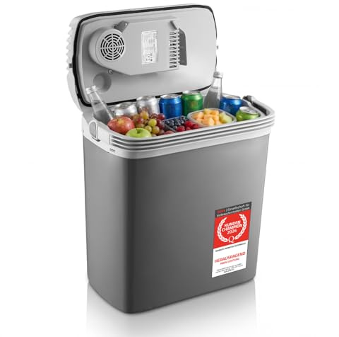 TZS First Austria - Thermoelektrische Kühlbox 24L - 3-fach Stromversorgung inkl. USB-C PD 3.0-52W Kühlen & Wärmen - Auto & Camping - Grau/Hellgrau
