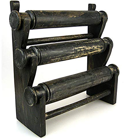 Coco Papaya Porte-bracelets et montres/Présentoir à bijoux 3 joncs en bois finition noir vintage