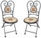 dszapaci Gartenstuhl Mosaik Klappstuhl Balkon Set Mosaik Bistrostuhl Metall Gartenmöbel Dekostuhl Garten Bistro Stuhl
