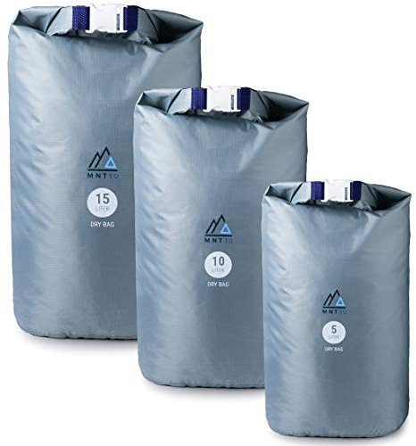 MNT10 Dry Bag Ultra-Light Set I Packsack in 5l, 10l, 15l I Wasserfeste Tasche Ultra-Light für Reisen und Outdoor I Trockenbeutel leicht & widerstandsfähig I 3er Set (5L, 10L, 15L)