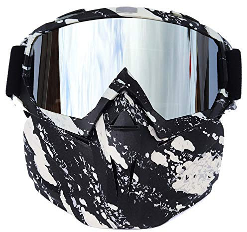 HONCENMAX Motorrad-Schutzmaske, Motorrad Maske Brille Herren Motorrad Goggle Gesichtsmaske Schutzmaske männer Schutzbrille Skibrille - für Motorrad Snowboard Brille Motorradbrillen UV-Schutz