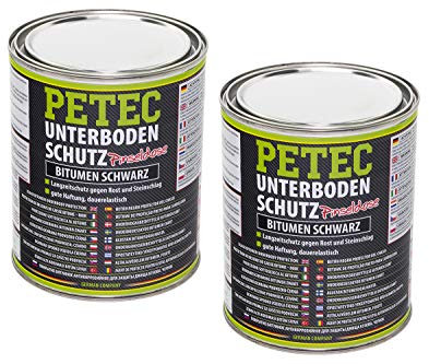 Petec Langzeit Unterbodenschutz 2x 1000ml Bitumen Versiegelung Unterboden Schutz