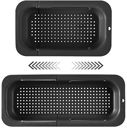 Escurridor plegable de cocina extensible colador frutas verduras cortador pasta comida cesta ahorra espacio portátil sobre el fregadero