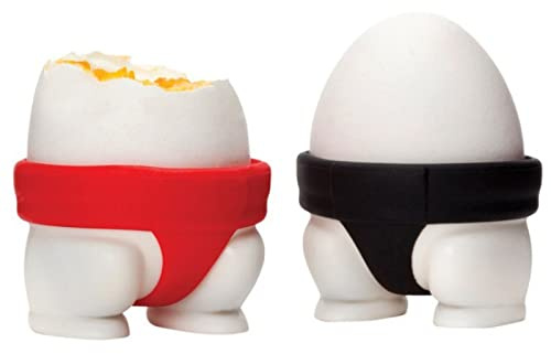 BIIDY Lot de 2 coquetiers en silicone antidérapant en forme de Sumo, durables et portables pour cuisine et salle à manger