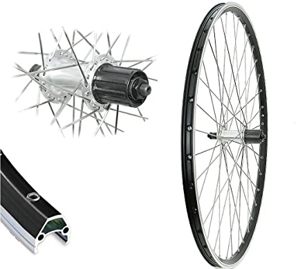 28 Zoll Hinterrad Cut19 schwarz geößt Shimano TX500 für 8-10 Fach Kassette Schnellspanner Silber
