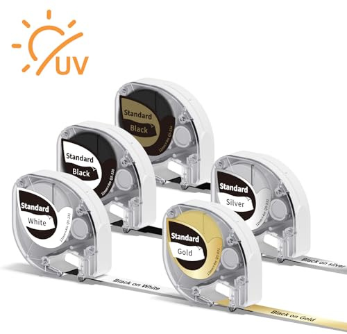 5x Phomemo P12/P12Pro Original Thermotransfer-Etiketten 12mmx4m Mehrfarbig | Q5-231/Q5-335/Q5-334/Q5-831/Q5-931 Haltbar Hitzebeständig Selbstklebend für Phomemo P12&P12-Pro &LT12 Etikettendrucker