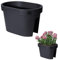 Vilde Fioriera da balcone, vaso da fiori, per ringhiere, ringhiere da appendere, colore nero, 39,5 x 26,5 x 24 cm