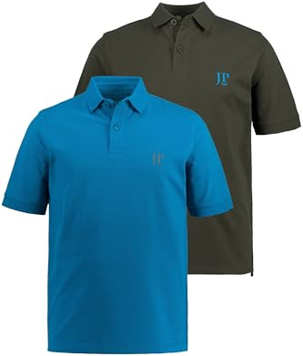 JP 1880 Herren große Größen Übergrößen Menswear L-8XL Poloshirts, Basic, 2er-Pack, Piqué, gekämmte Baumwolle, bis 8 XL blautürkis 6XL 704317761-6XL
