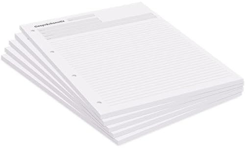 notizblock24 Gesprächsnotizblock DIN A4 liniert - 5 Blöcke zu je 50 Blatt, 4-fach gelocht