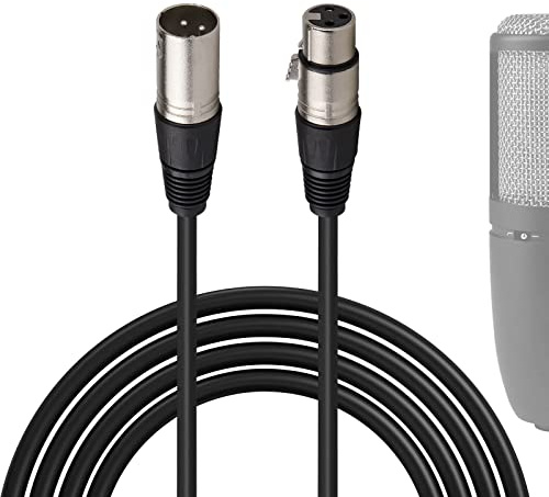 GEEKRIA for Creators Mikrofonkabel XLR-Stecker auf XLR-Buchse, 3 m, kompatibel mit AKG P120, C214, P220, C414 XLS, C414 XLII, 170, P420, C 451 B, D5S, D7, symmetrisches Mikrofonkabel (schwarz)