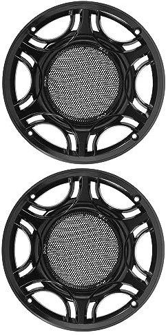 Unifizz Lot de 2 grilles de protection en métal pour haut-parleur de voiture - Noir - 17,8 cm