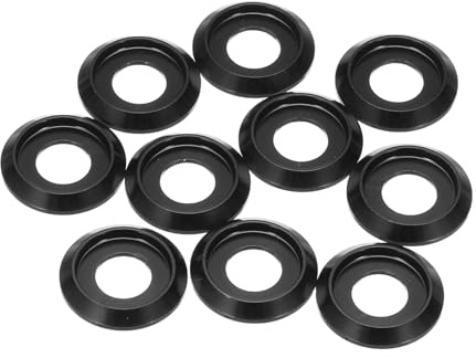 QUARKZMAN Arandelas Cónicas M8 para Taza de Cono, Diámetro del Agujero 8mm /0.31, Arandelas de Cabeza de Taza de Aluminio para Tornillo Rc/Fpv/Pc/Drone, Paquete de 10 (Negro)