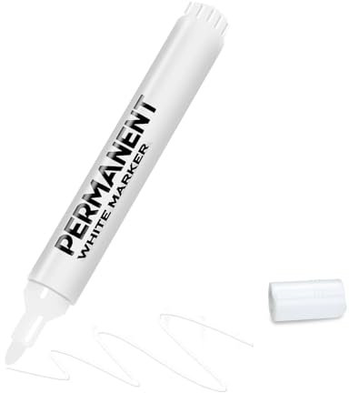 Topspitgo Marqueur Blanc - Feutre Acrylique Permanent indelebile pour Papier Noir Imperméable et Séchage Rapide 2 mm Feutre Blanc pour Pierre Bois Verre Céramique Toile Pneus Textiles