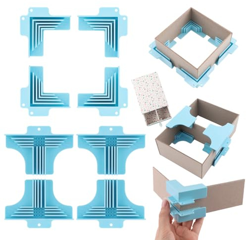 BAOFALI 8Pack Corner/Divider Assembly,Clamps Corner Guides Cartonnage Corner Holding Tool (3 mm, 2 mm, 1.5 mm, 1 mm) Wide .for Book Covers, Chipboard Boxes, Dioramas
