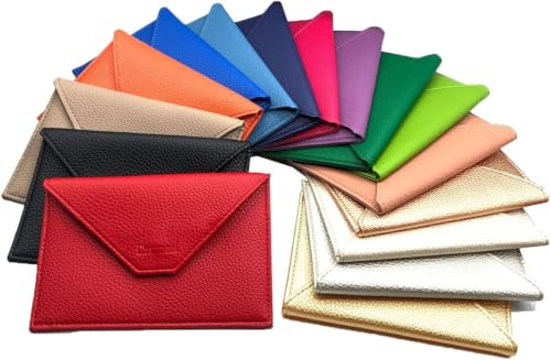 Charmoni - Porte Papiers Voiture - Forme Enveloppe - Pochette Permis De Conduire Carte Grise Assurance Carte d'identité - Cuir - 15x11cm - Femme Homme (Cuir, Rouge)