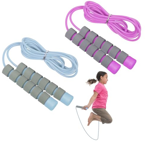 Adjustable Skipping Rope for Adults&Kids - 2 PCS, 2.6m With Skin-Friendly Foam Handles - Soft Jump Rope, Exercise and Outdoor Workout