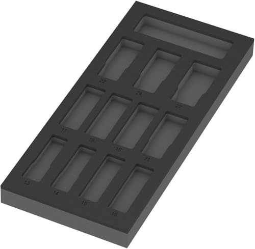 Wera 05137325001 9825 Schaumstoffeinlage Zyklop C, 1/2, Impaktor Deep Steckschlüsseleinsatz Set 1, ohne Werkzeug, 172 x 30 x 392 mm