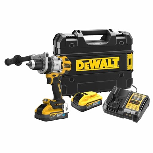 DEWALT DCD1007H2T-QW - Destornillador de percusión de 3 velocidades, incluye 2ª batería, cargador incluido