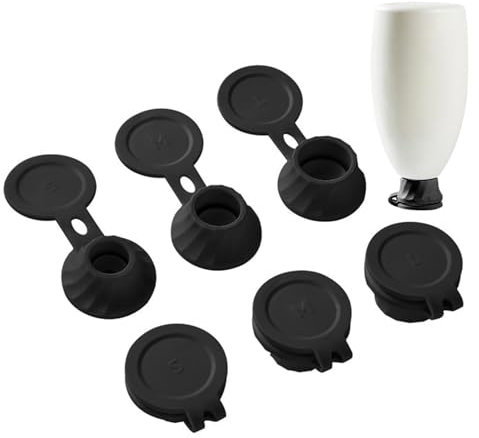 Mbiyhgta Inverted Lotion Bottle Caps, Reverse Set of Caps - 6 Pieces, 3 Sizes Adapter Connectors for Extracting Each Drop of Lotions, Shampoos and Spices