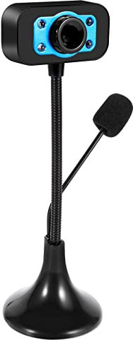 Quystetes CáMara Web USB de Alta DefinicióN Webcam 4 Led Web CAM con Mic Escritorio para Skype Computadora PC Laptop
